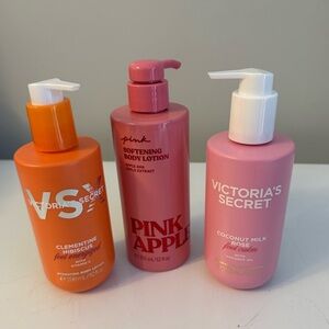 NEW~Victoria's Secret Lotions Bundle: VSX * Coconut  Milk Rose * PINK APPLE